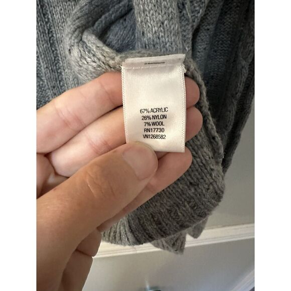 Converse One Star Womens  Light Grey Blended Wool Cardigan Sweater‎ Size M - Picture 3 of 6